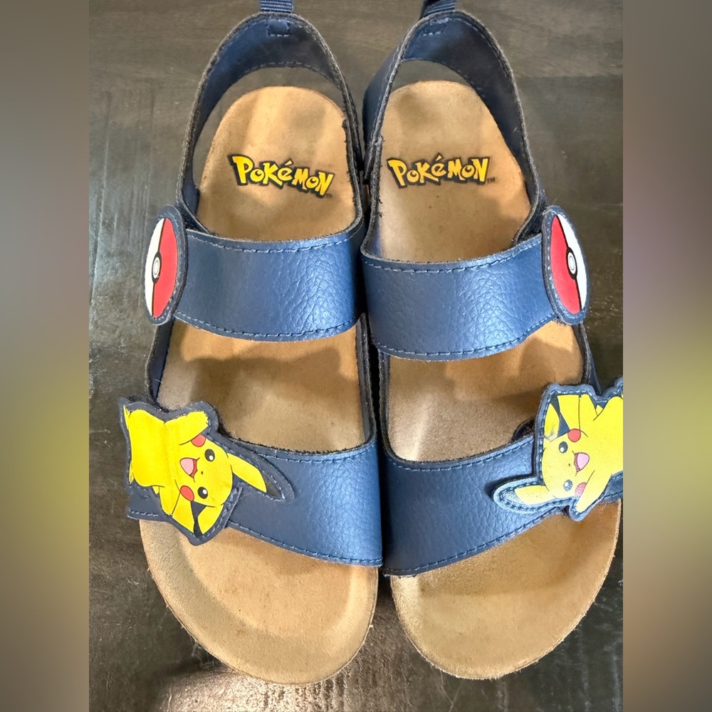 Pokemon Blue Sandals with Pikachu and Pokeball Accents